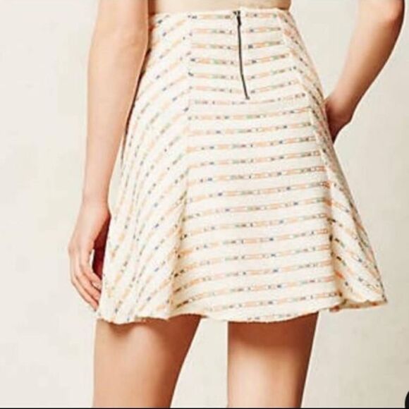 Anthro Mauve Brand Lucaya Tweed Flare Striped Skirt Size 0 - Picture 2 of 14